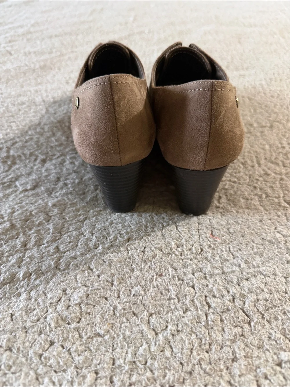 Life Stride Taupe Wedge Booties with Side Stud 7.5